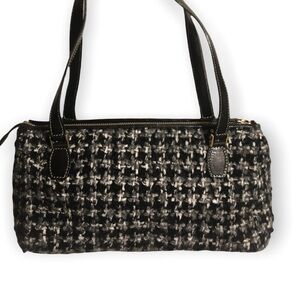 Kate spade black gray and white wool bag made in Italy
